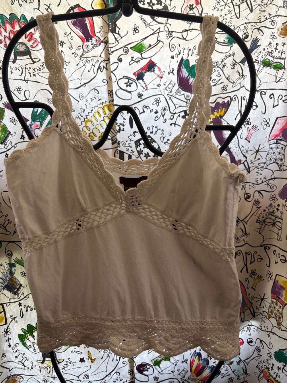 Dexter 100% cotton cropped crochet tank